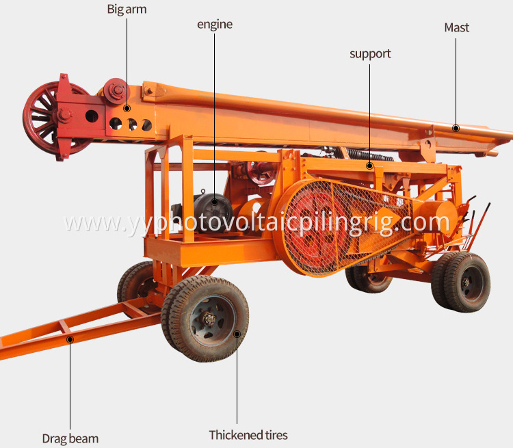 Tripod Support Cable Drilling Hammer Percussion Rig With Large Diameter Hole 2